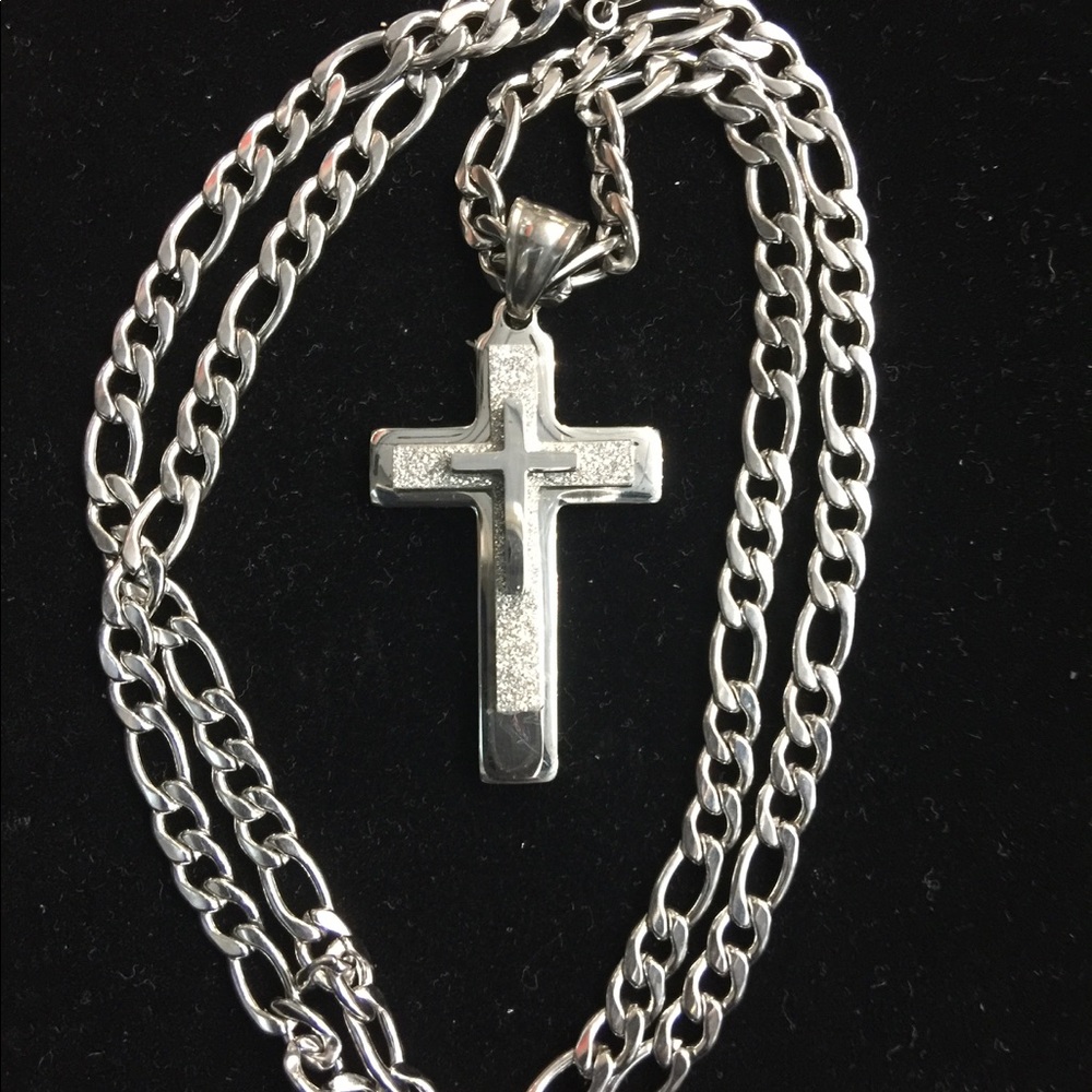 Stainless Steel 24 inch chain with Cross